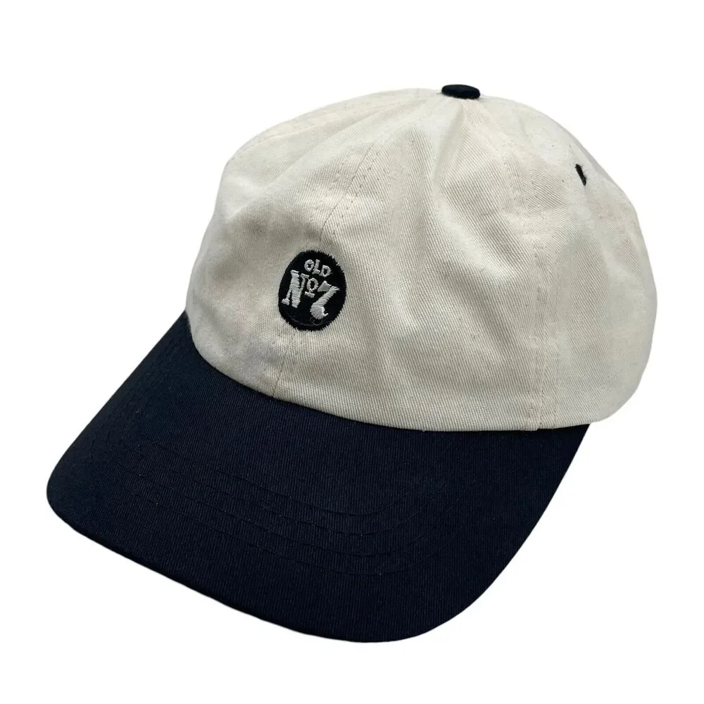 Jack Daniels Old No. 7 Hat White with Black Brim Adjustable